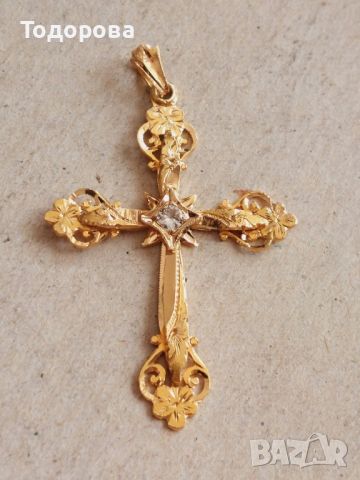 Стар златен кръст,18К, снимка 1 - Други ценни предмети - 45693350