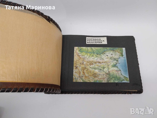 Стар български кожен албум със снимки от НРБ , снимка 1 - Колекции - 44984664