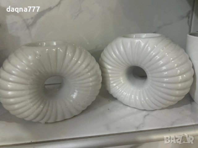 2 броя керамични свещници, снимка 4 - Декорация за дома - 54222040