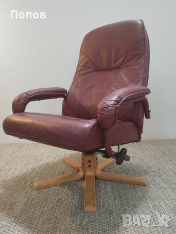 Кожено релакс кресло, снимка 7 - Дивани и мека мебел - 46060229
