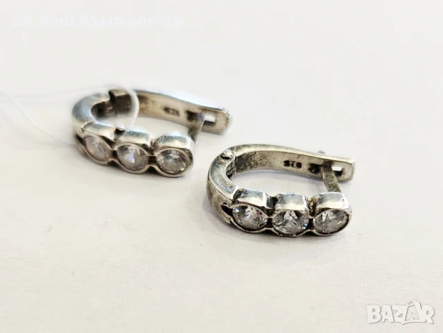 Сребърни Обеци 3.52гр 02704-25/5, снимка 2 - Обеци - 50664292