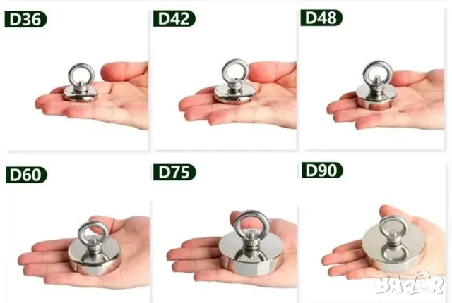  Неодимови магнити с халка, КЛАС N52 | Magnet fishing, снимка 3 - Такъми - 50046252