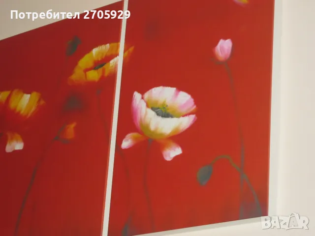 3 бр. картини "Макове", снимка 3 - Картини - 50228838