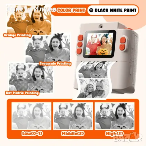 Нова Креативна детска камера Фотоапарат 48MP с термален печат и аксесоари, снимка 7 - Фотоапарати - 50265040