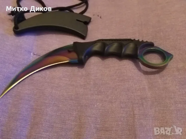  Нож Карамбит с калъвче за врата нов  Karambit Tactical, тактически нож, снимка 5 - Ножове - 48694734