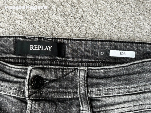 Replay Jeans slim fit - grey 32, снимка 6 - Дънки - 54101772