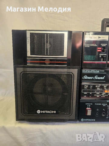 Винтидж бумбокс радиокасетофон Hitachi TRK-W550E – Ретро класика от 80-те , снимка 5 - Радиокасетофони, транзистори - 53619304