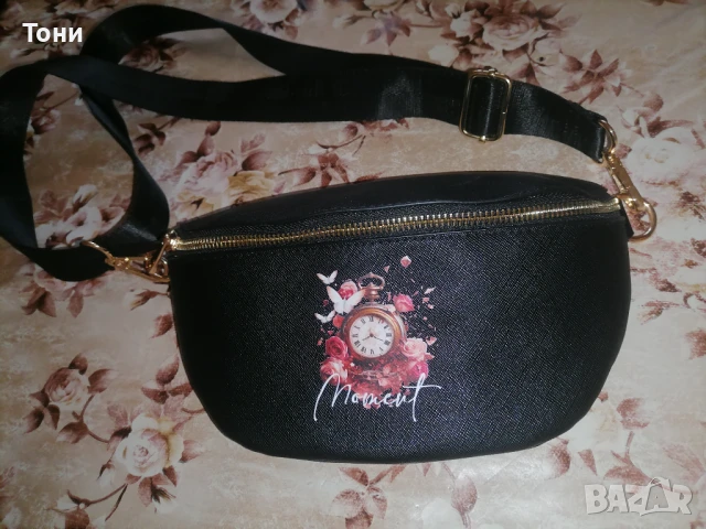 BagBase Оригинал Нова Кожена Дамска Чанта с Красив Принт , снимка 5 - Чанти - 50495903