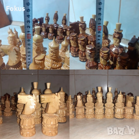 Стари руски - съветски фигури за шах дърворезба с кутия, снимка 7 - Антикварни и старинни предмети - 53353812