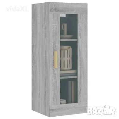 vidaXL Окачен стенен шкаф, сив сонома, 34,5x34x90 см（SKU:817445）, снимка 4 - Шкафове - 48781057