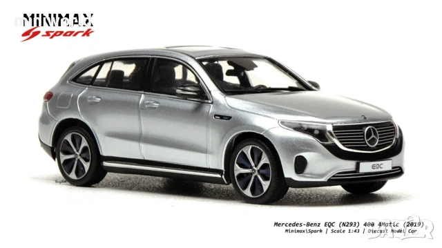 Mercedes-Benz EQC N293 400 4Matic 2019 - мащаб 1:43 на Spark моделът е нов в PVC дисплей-кейс, снимка 7 - Колекции - 54003606