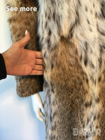 Meiko Fell екстравагантно палто косъм заек леопард принт, снимка 4 - Палта, манта - 53444950