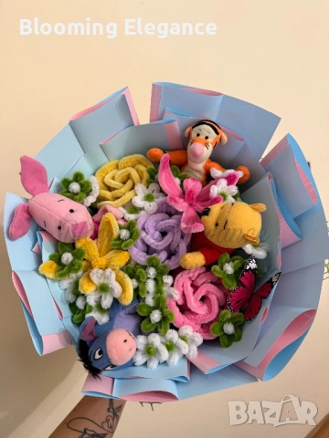 Ръчно изработен приказен букет от плюшена тел