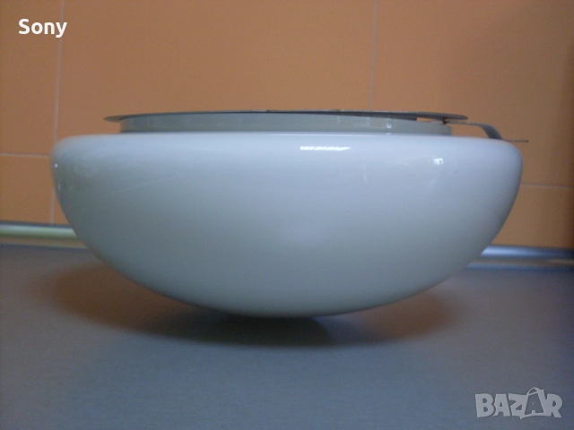 Стари български стъклени плафони, аплици за таван- комплект 2бр., снимка 7 - Антикварни и старинни предмети - 52682073