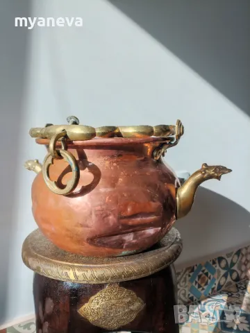Vintage , медни казани с бронзови дръжки, дракони. , снимка 8 - Антикварни и старинни предмети - 50204317