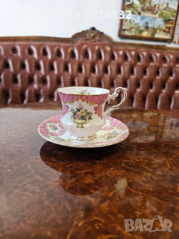 Колекционерска чаша за кафе от костен порцелан, снимка 4 - Чаши - 52256100