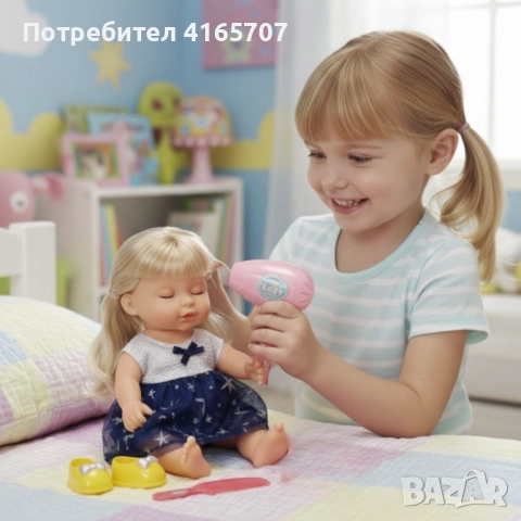 Кукла с мигащи очи, аксесоари и звуци – Идеален подарък за малки принцеси, снимка 4 - Кукли - 52840948