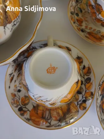 Руски порцелан ЛФЗ сервиз за кафе , снимка 4 - Сервизи - 49692041