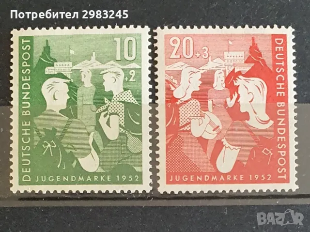 Германия 1952, снимка 1 - Филателия - 47166154