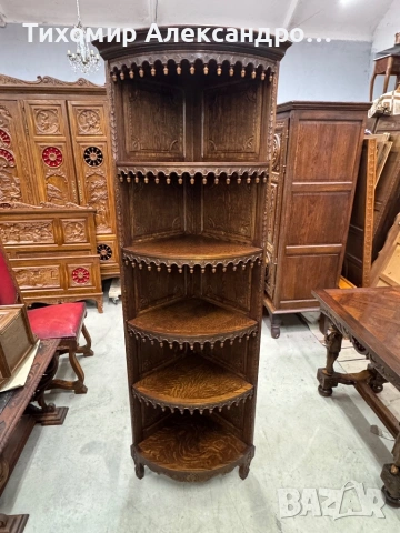 Ъглов шкаф от дъбов масив, снимка 2 - Шкафове - 53558207