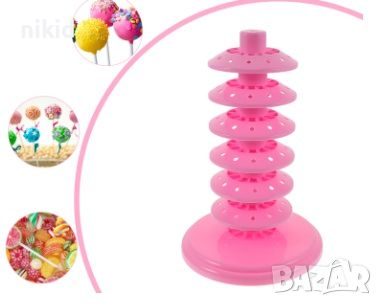 Голяма червена пластмасова стойка стенд за 120 близалки Cake pop лолипоп кейк поп Lollipop, снимка 5 - Други - 23189657