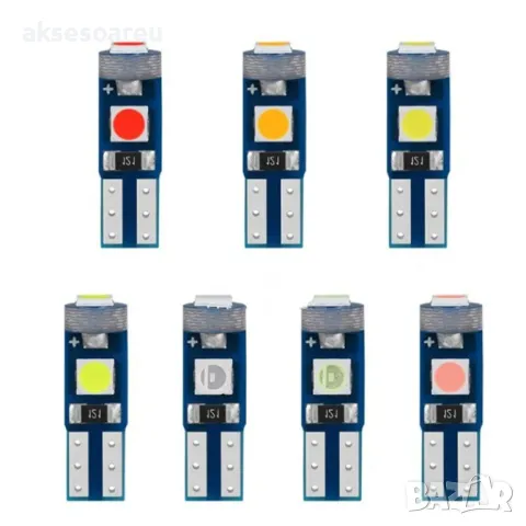 10 бр. малки габаритни крушки за арматурно табло T5 3SMD LED супер ярък 3030 LED вътрешно осветление, снимка 16 - Аксесоари и консумативи - 50385600