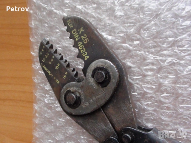 KLAUKE K25 für DIN 46234 - MADE IN GERMANY - PROFI DIN Пресоващи Клещи за кабелни обувки 0,75-16 mm², снимка 2 - Клещи - 52285259