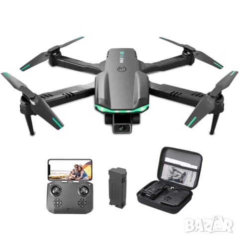 Дрон с 4K камера KK3 Pro, 1200 mAh, 716 мотор, 28 см, 100 м, Черен