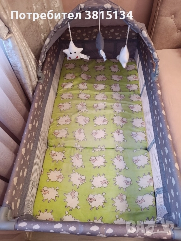 Сгъваема кошара на две нива с включен матрак, снимка 1