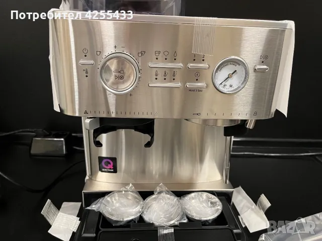 Стилна полуавтоматична кафемашина за експресо, снимка 3 - Кафемашини - 50202102