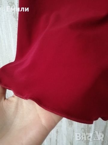 Винтидж дамска асиметрична еластична червена рокля р-р S, снимка 8 - Рокли - 45810833