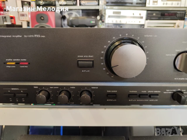 Уникален стерео усилвател Technics SU-V570 PXC cap. Две по 105 вата на 4 ома. В отлично техническо и, снимка 4 - Ресийвъри, усилватели, смесителни пултове - 51130359