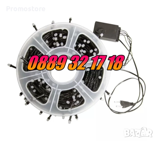 Коледни лампички 100 метра на макара, бяла светлина, водоустойчиви, снимка 7 - Декорация за дома - 52425314