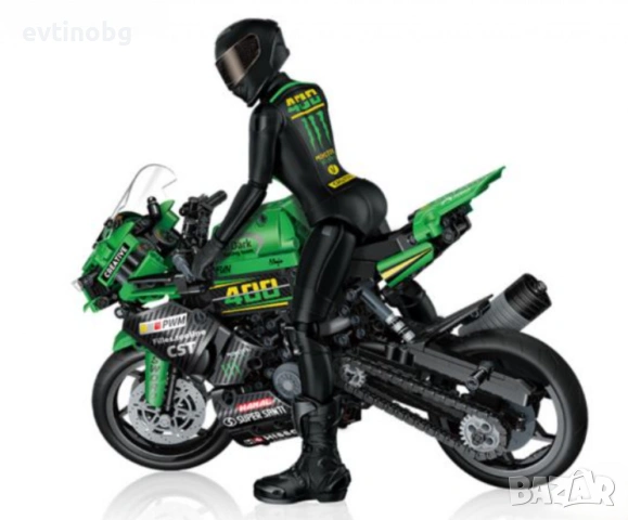 Яростен мотоциклет - Голям конструктор с 908 части и фигура, снимка 4 - Конструктори - 54066984