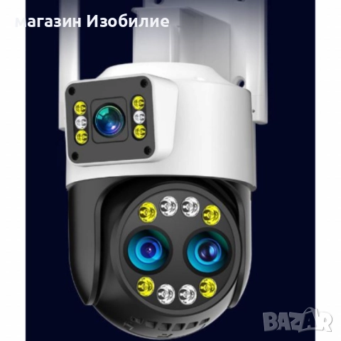 Високотехнологична външна камера за наблюдение с интелигентно нощно виждане и 360° ротация 8 пъти оп, снимка 4 - HD камери - 52288475