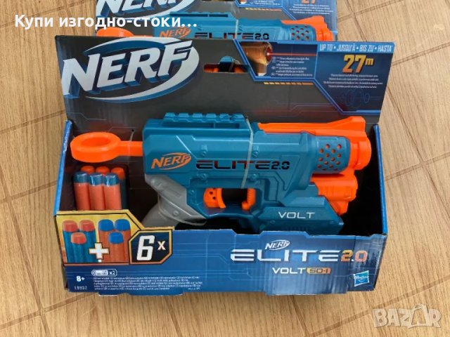 Пушка Nerf Elite 2.0 с лазер и 6 патрона, снимка 3 - Играчки за стая - 47033830