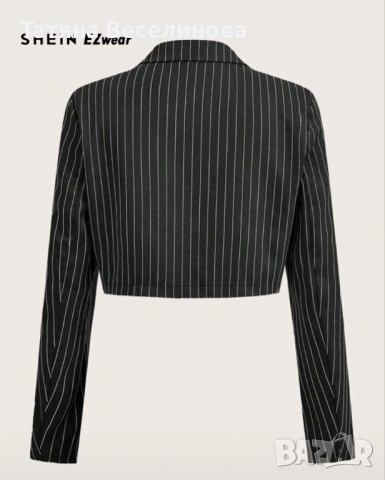 Дамско късо сако XS на райета, снимка 2 - Сака - 53918057