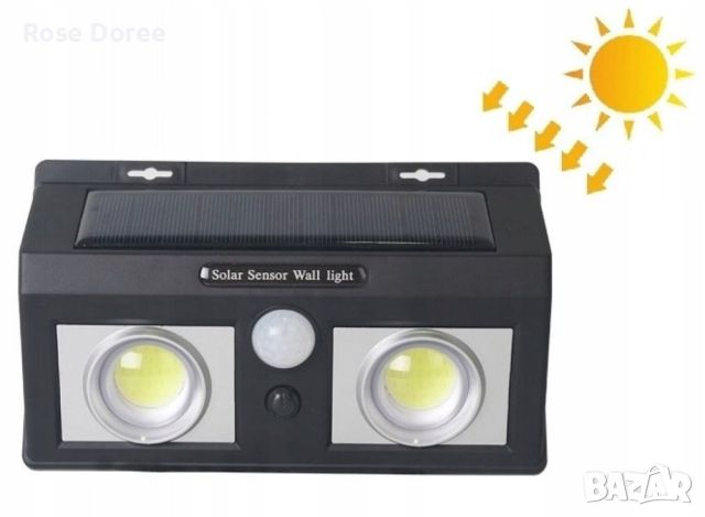 Соларна лампа с LED диоди и сензор за движение, снимка 1 - Други стоки за дома - 46471708