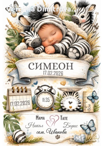 Семейни постери, бебешки визитки