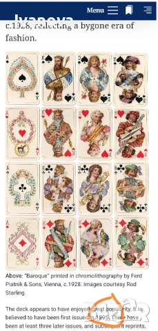 Piatnik Baroque комплект карти, колекционерски , снимка 7 - Карти за игра - 53692587