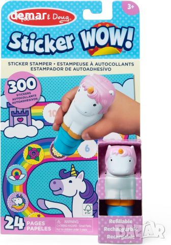 Melissa & Doug Sticker WOW!™, 300 стикера, Еднорог – Creative Play игра със стикери за деца 3 г. +