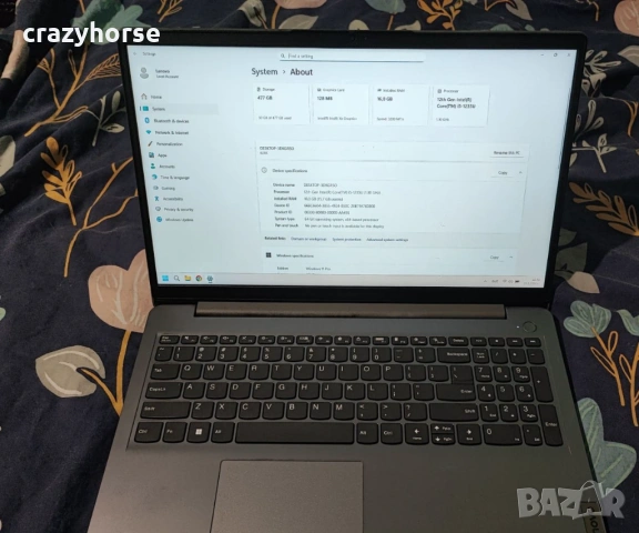 Лаптоп Lenovo IdeaPad 3 15IAU7 i5-1235U/16GB/512GB NVMe, снимка 7 - Лаптопи за дома - 53582677