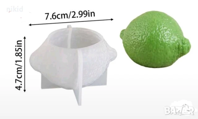 3D лимон голям силиконов молд форма калъп фондан шоколад гипс свещ, снимка 3 - Форми - 47709821