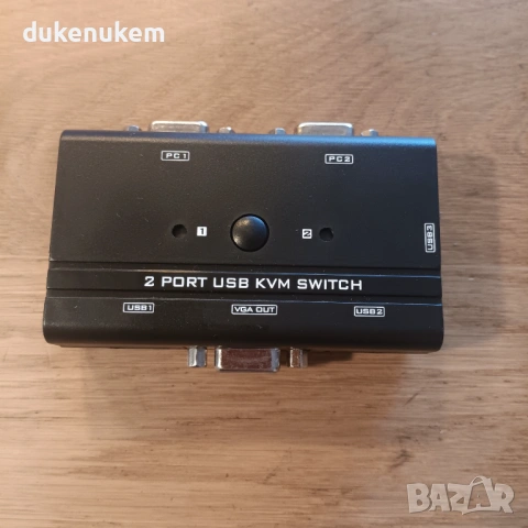 USB VGA KVM суич за управление на 2 компютъра с един монитор, клавиатура и мишка, снимка 8 - Клавиатури и мишки - 53016212