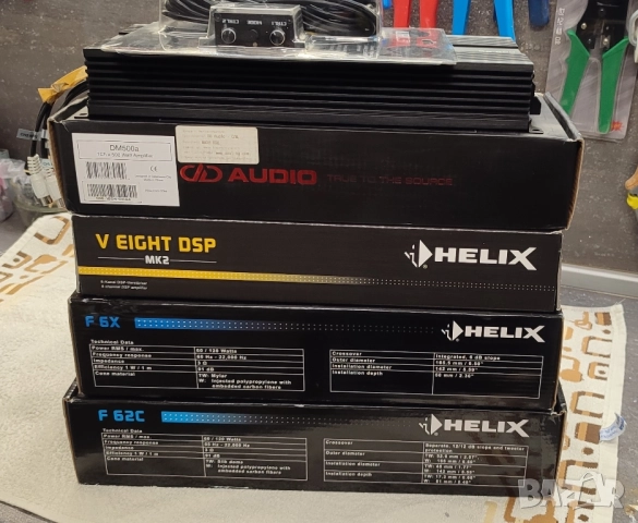 усилватели , тонколони, helix , dd audio