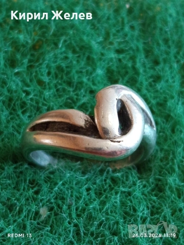 Винтидж сребърен пръстен Арт Деко стил майсторска изработка 51768, снимка 3 - Пръстени - 53982152