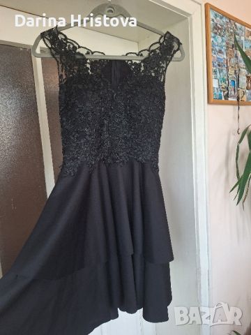 Черна дантелена рокля, снимка 1 - Рокли - 45607529