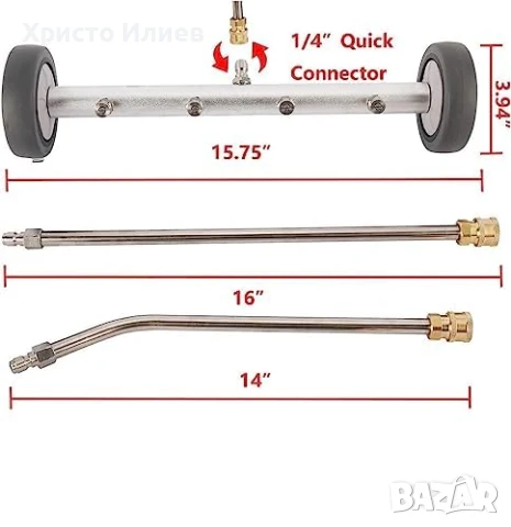 Накрайник за водоструйка Водна метла с 4 дюзи, снимка 6 - Парочистачки и Водоструйки - 51276359