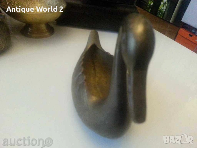 Стара Масивна Бронзова Статуетка Птица, снимка 2 - Антикварни и старинни предмети - 53569270