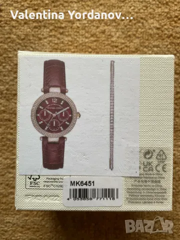 Oригинален Michael Kors часовник с ПОДАРЪК гривна, снимка 3 - Дамски - 50041257